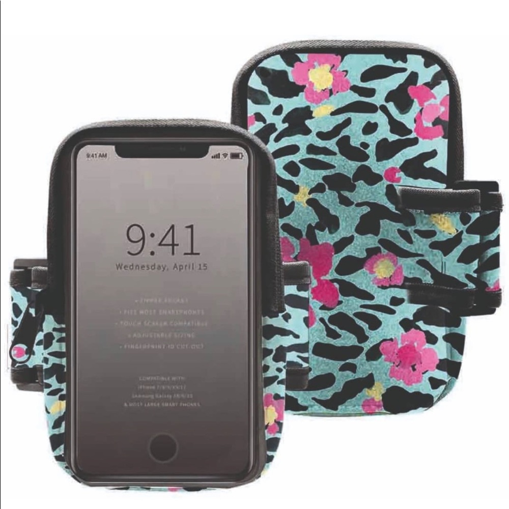 NWT Jessica Simpson Floral zebra Print Phone Holder Arm Band - Picture 1 of 5